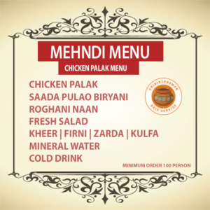 CHICKEN PALAK MENU