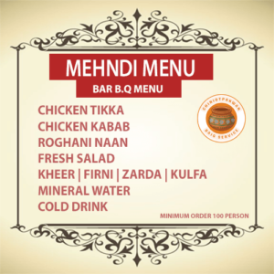 Mehndi Daig Catering in Faisalabad BAR.B.Q MENU